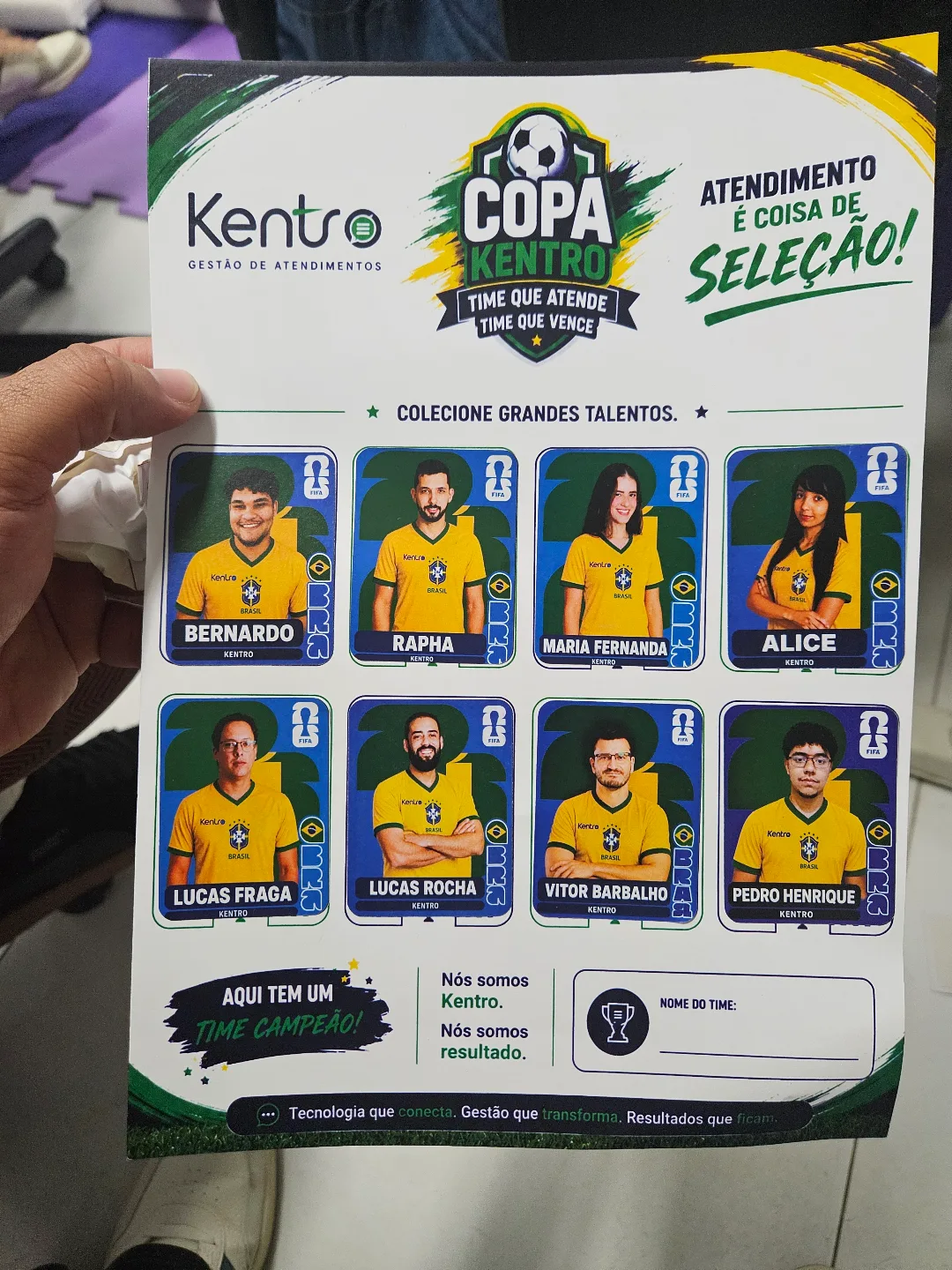 Álbum Copa Kentro com figurinhas do time
